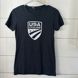 Next Level Apparel Charcoal Gray USA Cycling Logo T-Shirt Size Small